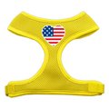 Unconditional Love Heart Flag USA Screen Print Soft Mesh Harness Yellow Extra Large UN849492